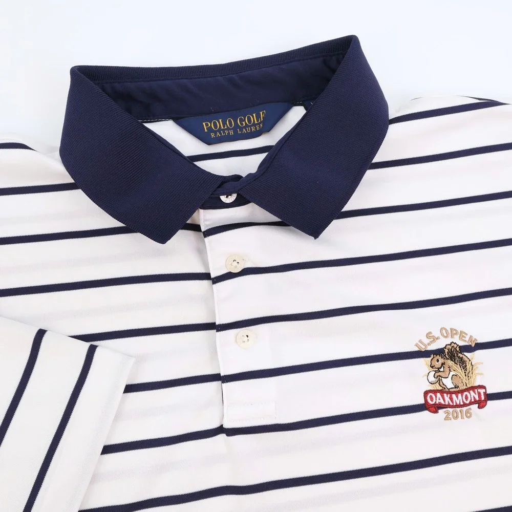 Polo Golf Ralph Lauren U.S. Open Oakmont Striped Golf Performance Polo Shirt XL